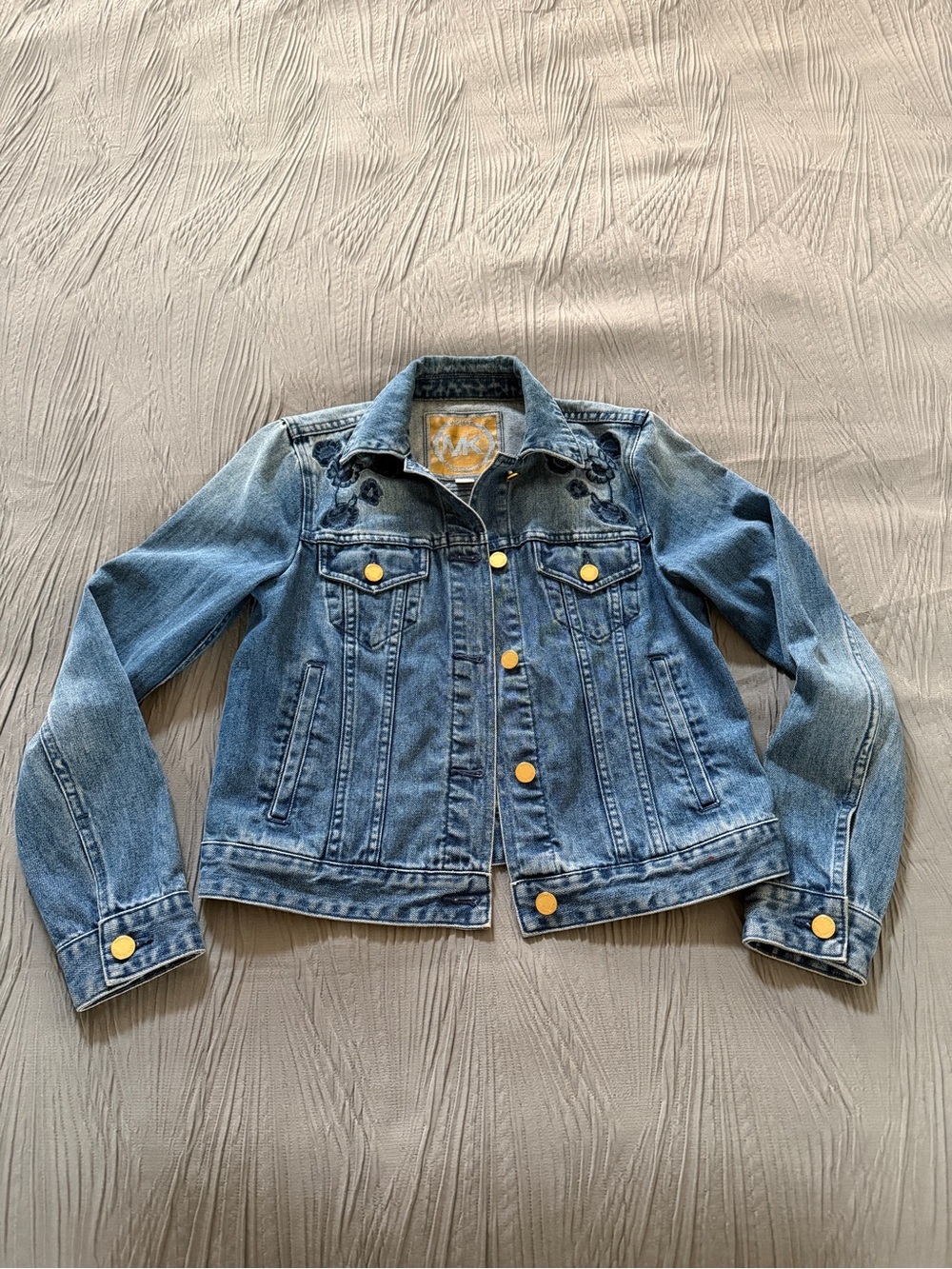 Michael Kors Women’s Jean Jacket with Embroidered Shoulders - XS